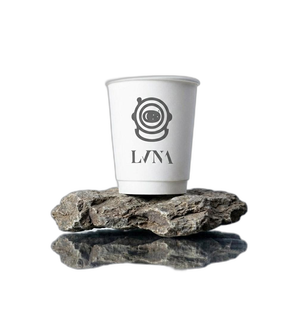 LVNA Cafe cup resting on a moon rock